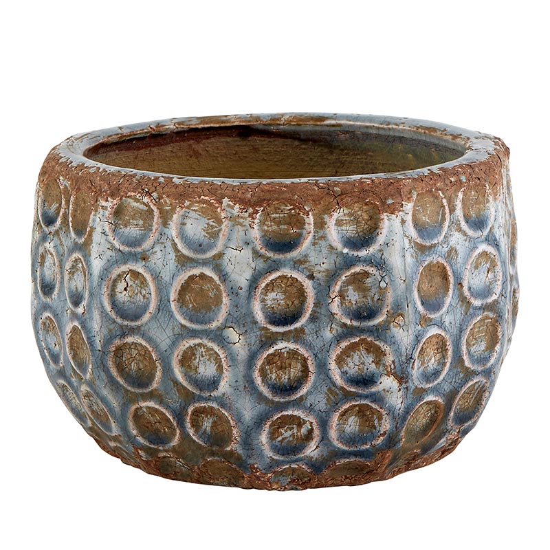 Blue Circles Pot - Bombay Mercantile