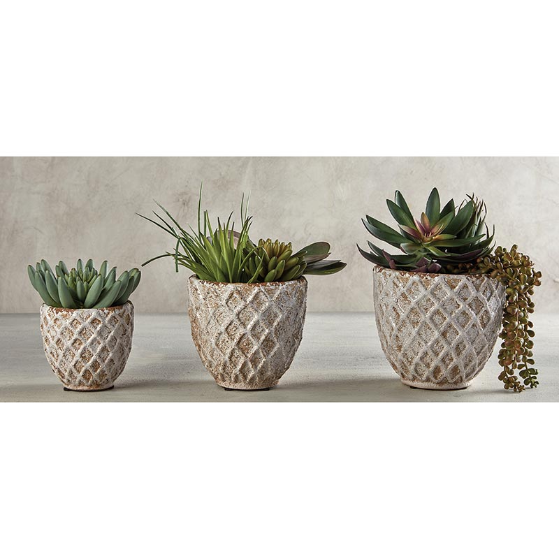 Diamond Pattern Pot - Bombay Mercantile