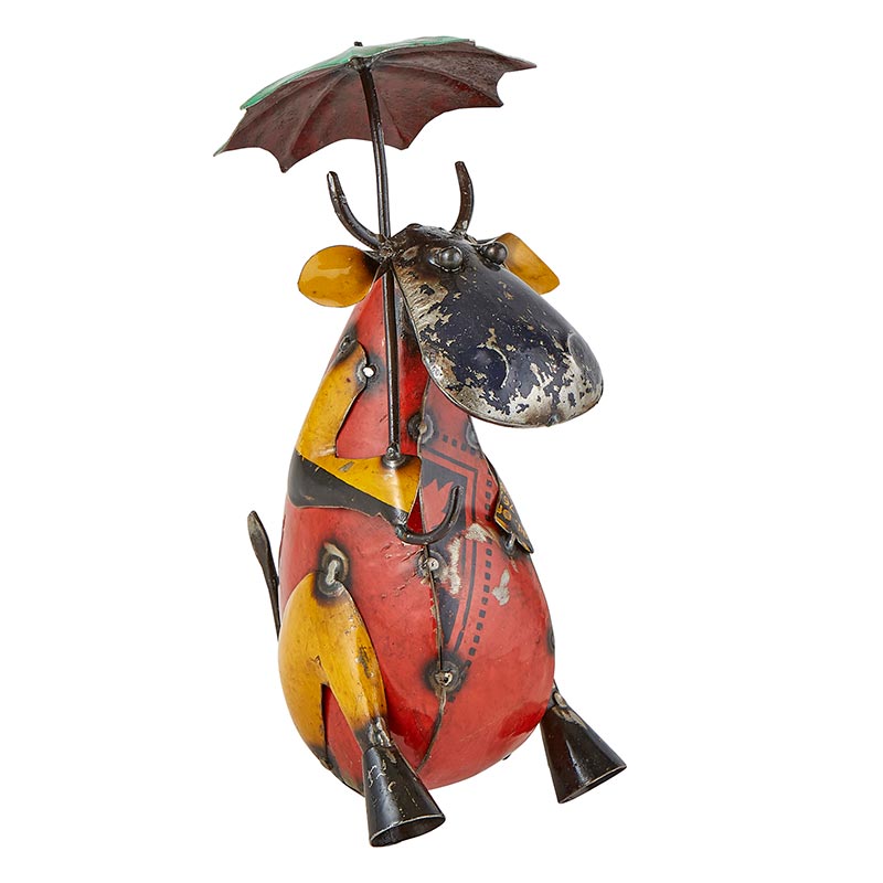 Iron Cow with Umbrella - Bombay Mercantile