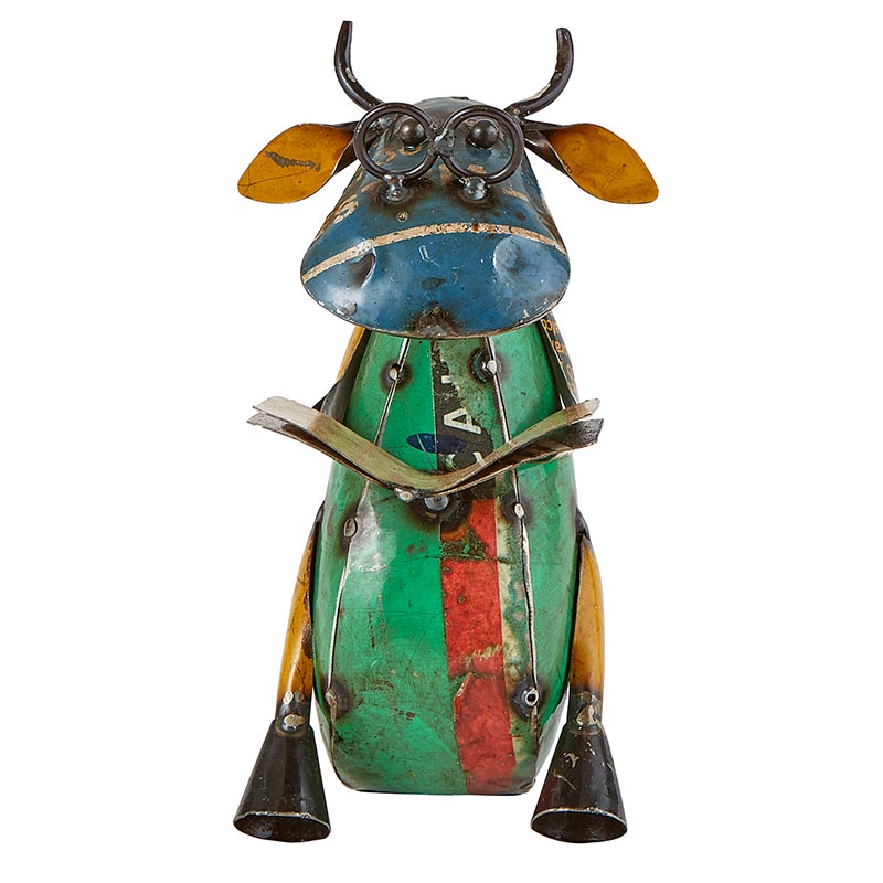 Iron Cow with Book - Bombay Mercantile