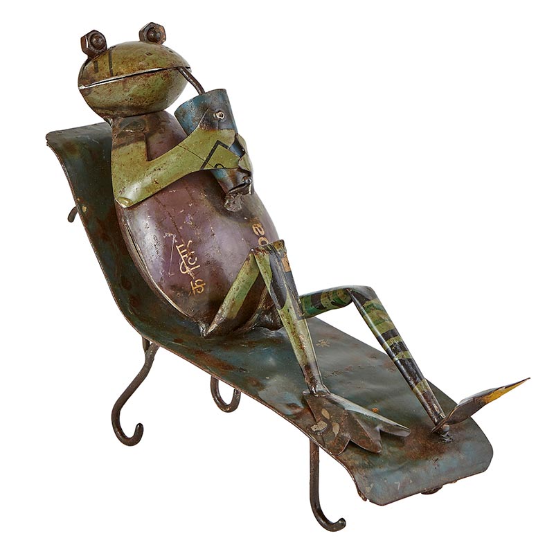 Iron Frog with Glass - Bombay Mercantile