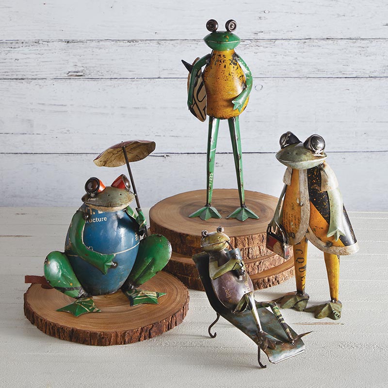 Iron Frog with Glass - Bombay Mercantile