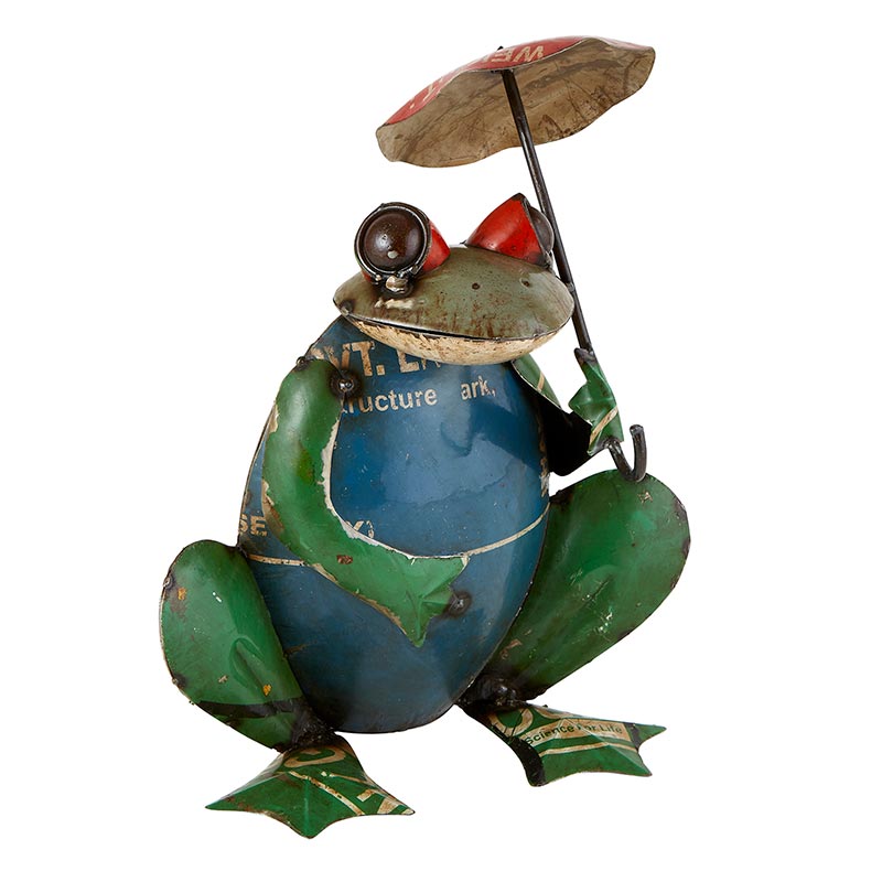 Iron Frog with Umbrella - Bombay Mercantile
