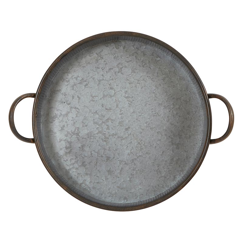Galvanized Round Tray - Bombay Mercantile