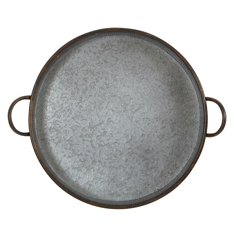 Galvanized Round Tray - Bombay Mercantile