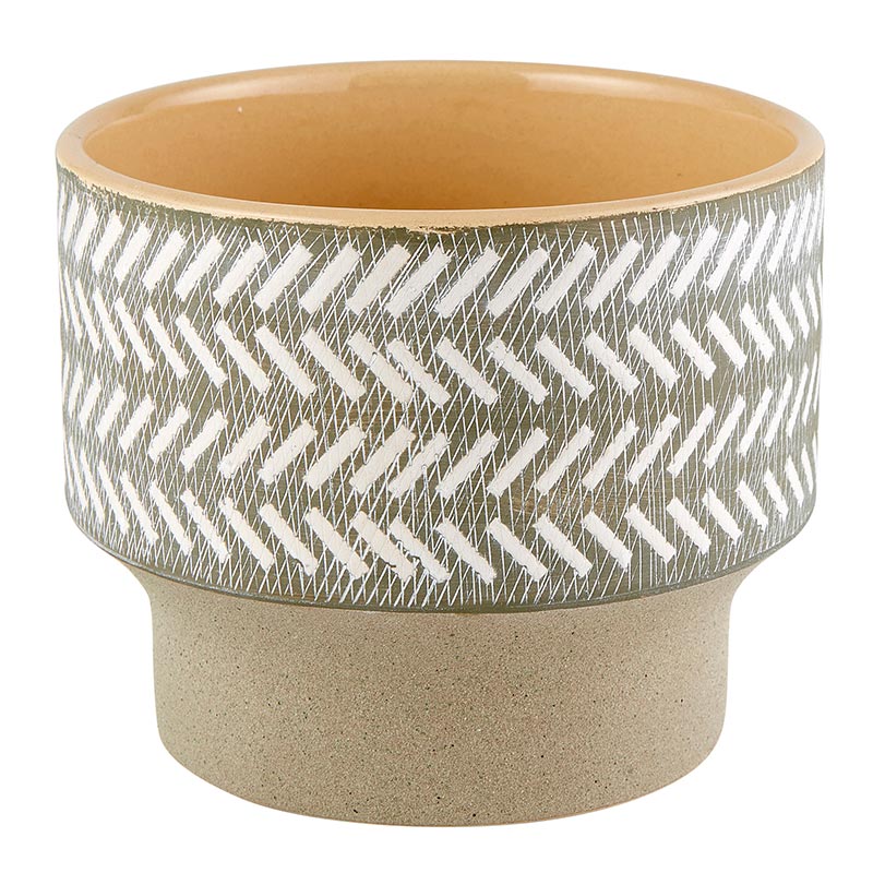 Line Pattern Pot - Bombay Mercantile