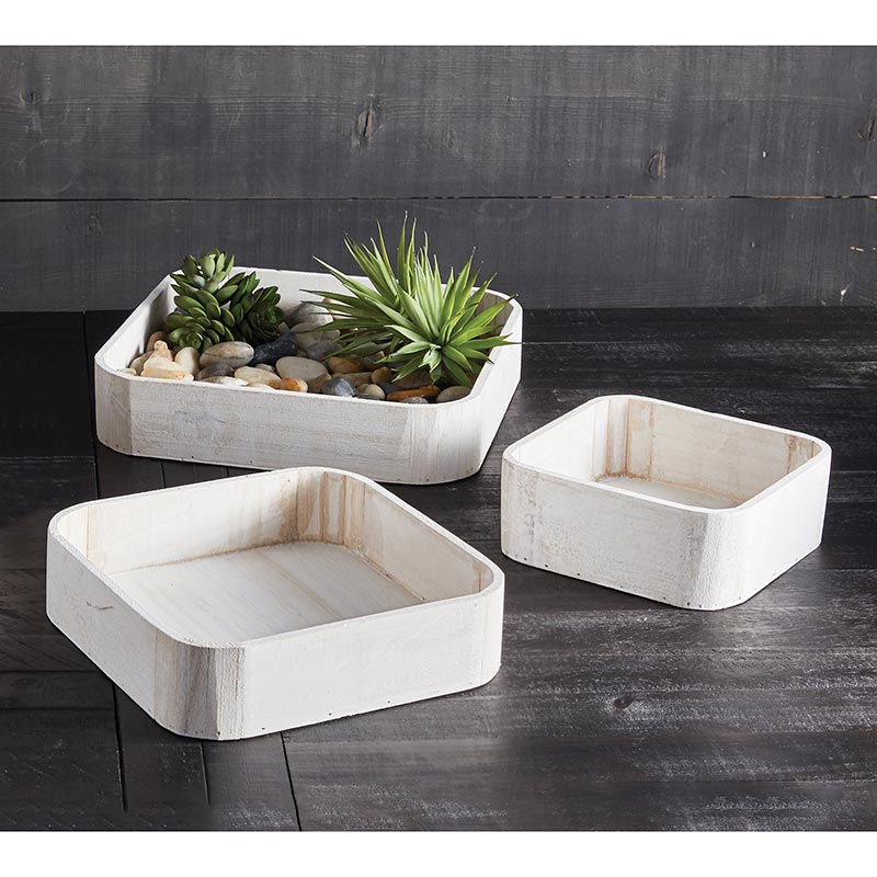 Wooden Tray Set - Square - Bombay Mercantile