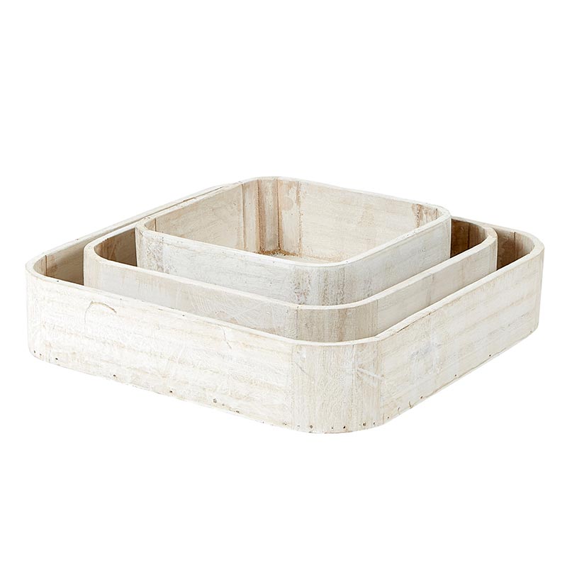 Wooden Tray Set - Square - Bombay Mercantile