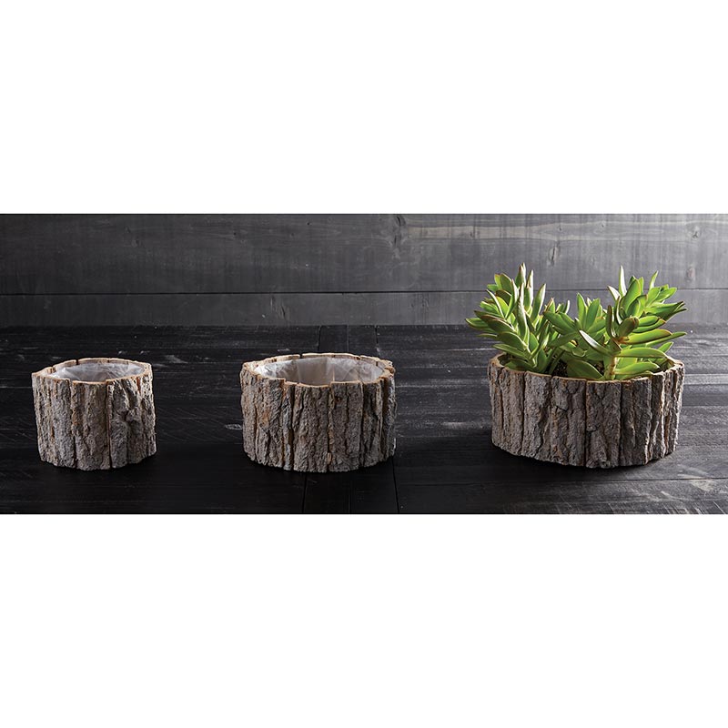 Tree Bark Planter Set - Bombay Mercantile