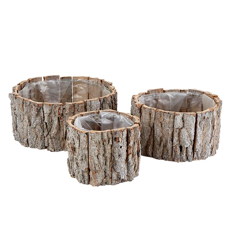 Tree Bark Planter Set - Bombay Mercantile