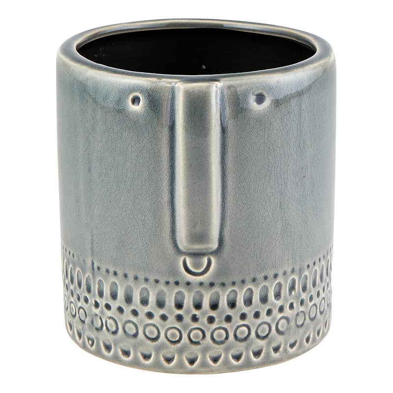 Crackled Glazed Gray Planter - Bombay Mercantile