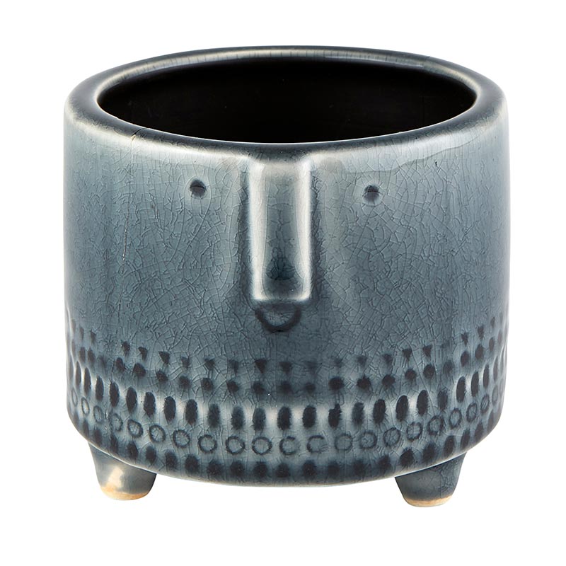 Crackled Glazed Gray Planter - Bombay Mercantile