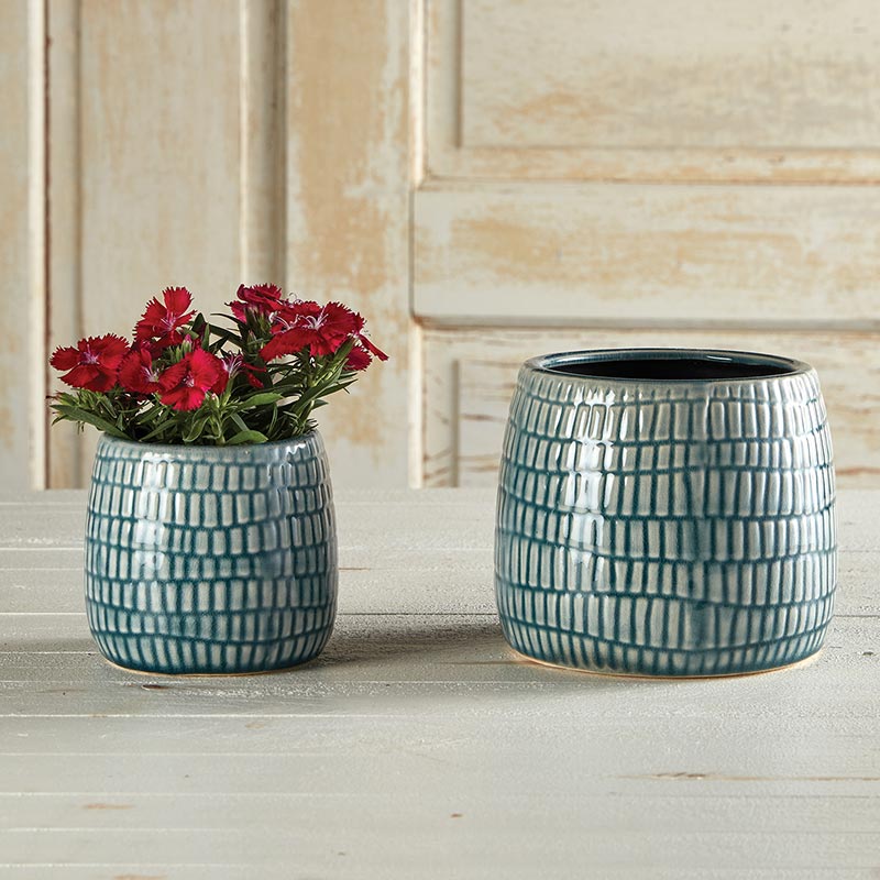 Cream & Gray Planter - Bombay Mercantile