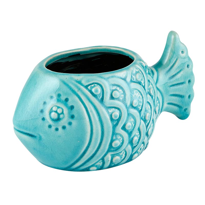 Lake Blue Fish Planter - Bombay Mercantile