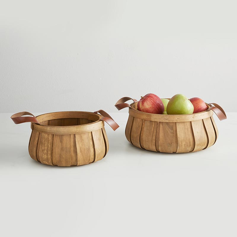 Wooden Chip Basket Set - Bombay Mercantile