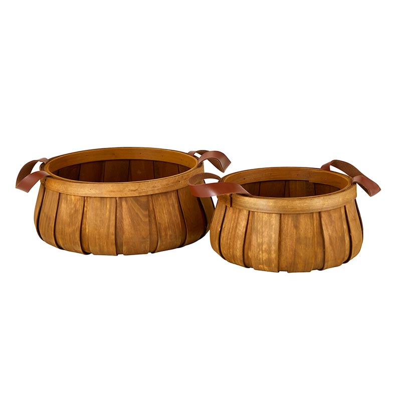 Wooden Chip Basket Set - Bombay Mercantile