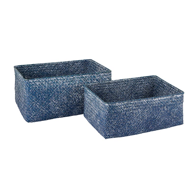 Gray Rectangle Basket Set - Bombay Mercantile