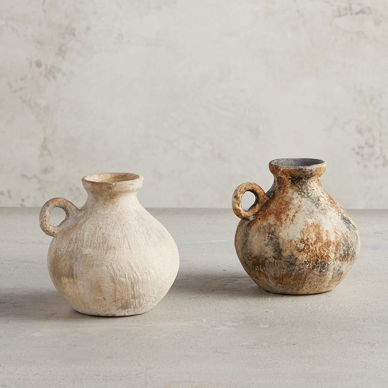 Textured Mini Handled Vase - Bombay Mercantile