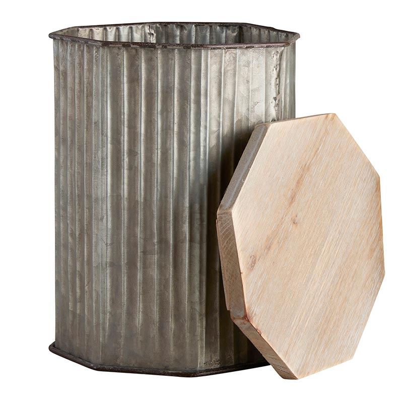 Galvanized Container with Lid - Bombay Mercantile