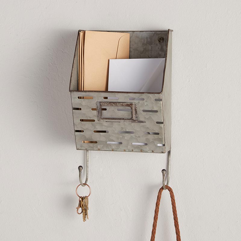 Wall Envelope Holder with Hooks - Bombay Mercantile