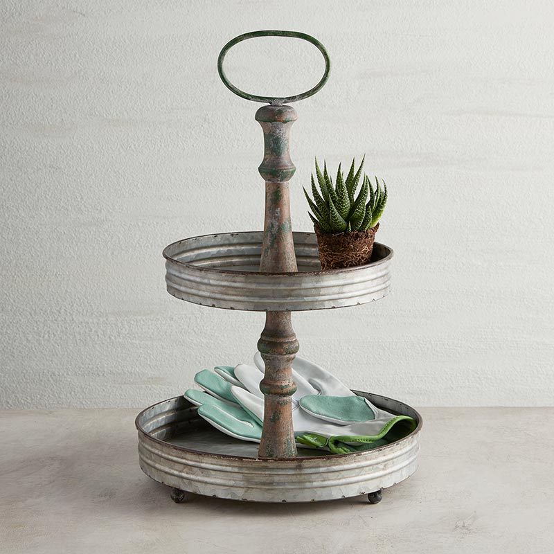 Galvanized Stand - 2 Tier - Bombay Mercantile