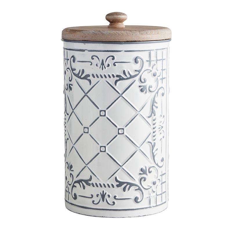 Canister with Wooden Lid - Bombay Mercantile