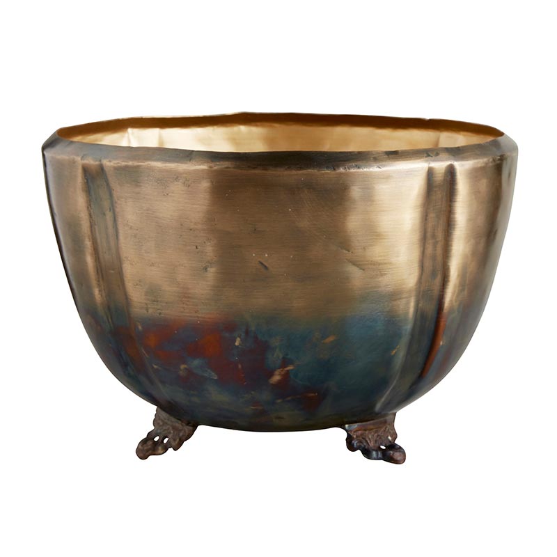 Two Tone Brass Planter, Set of 2 - Bombay Mercantile