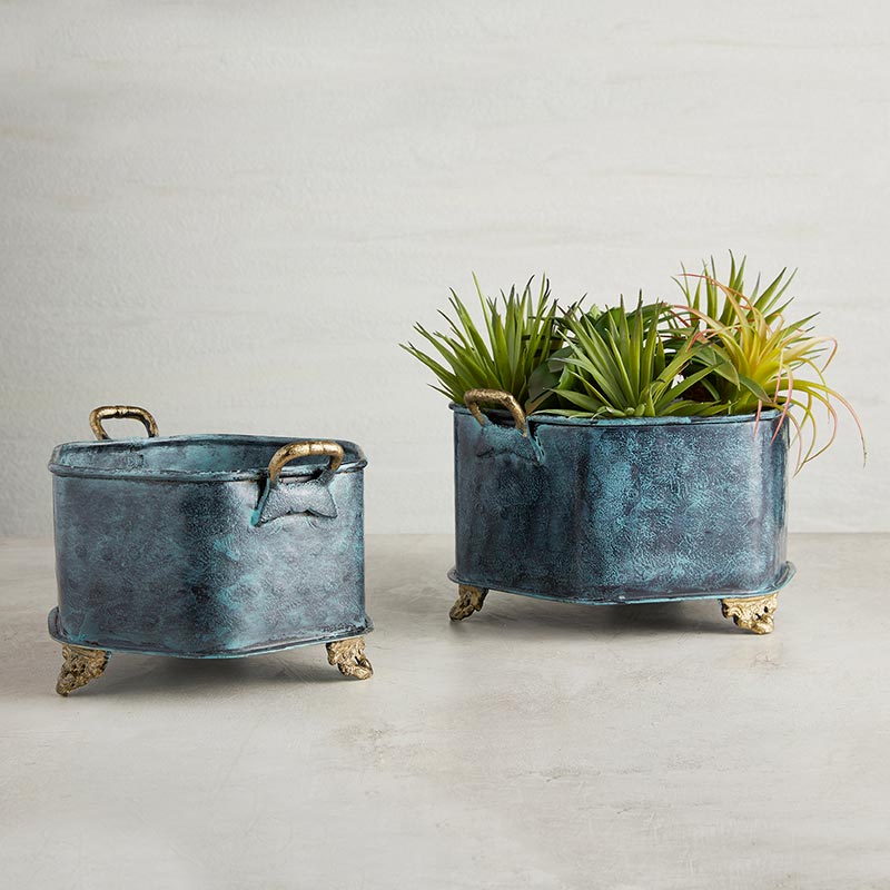 Hexa Embossed Planter - Bombay Mercantile