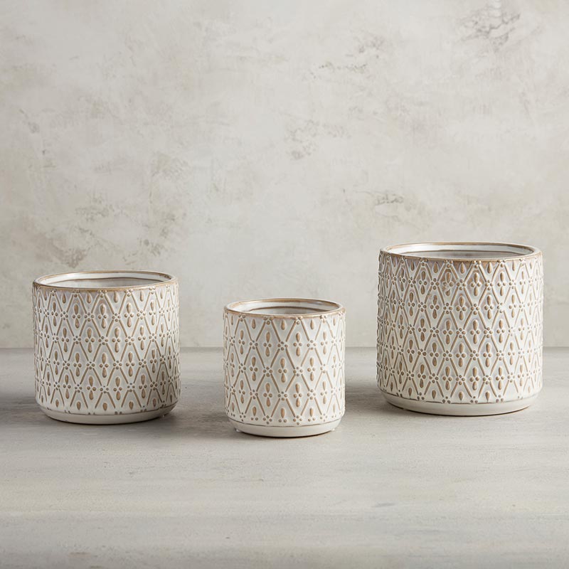 Pattern Embossed Pot - Bombay Mercantile