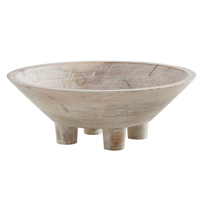 Footed Wooden Bowl - Bombay Mercantile