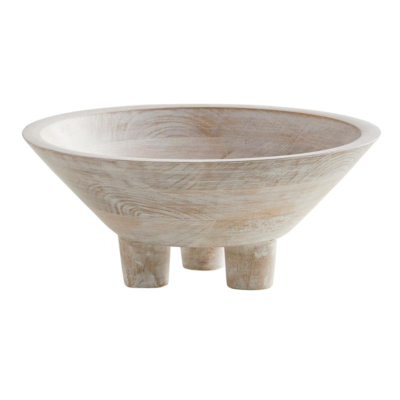 Footed Wooden Bowl - Bombay Mercantile