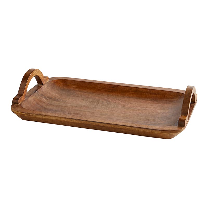 Wooden Tray with Handles - Bombay Mercantile