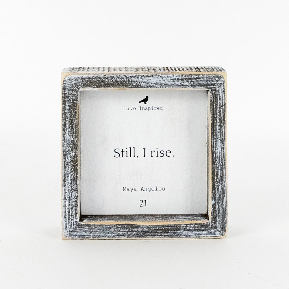 Wood framed sign (RISE) white and black - The Nifty Decor