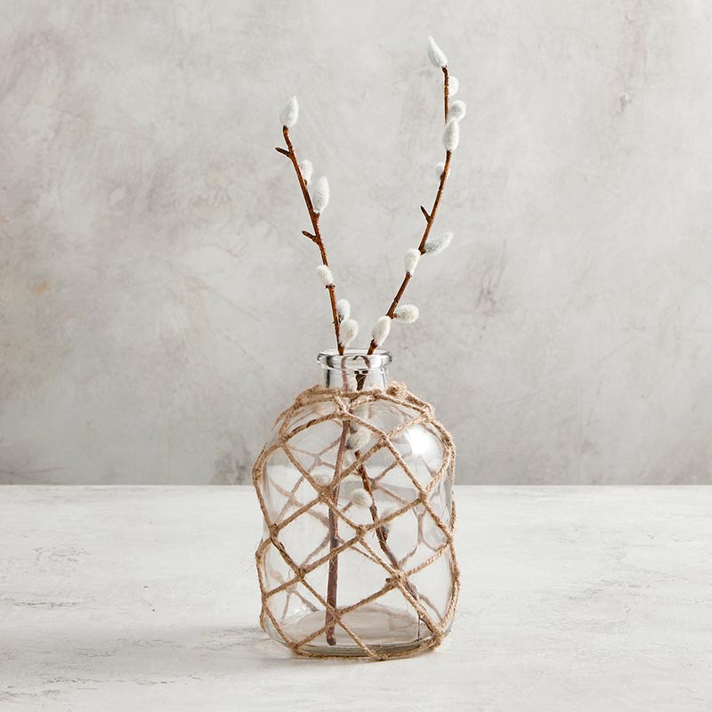 Glass Vase with Twine - Bombay Mercantile