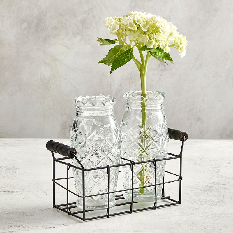 2 Vases with Caddy - Bombay Mercantile