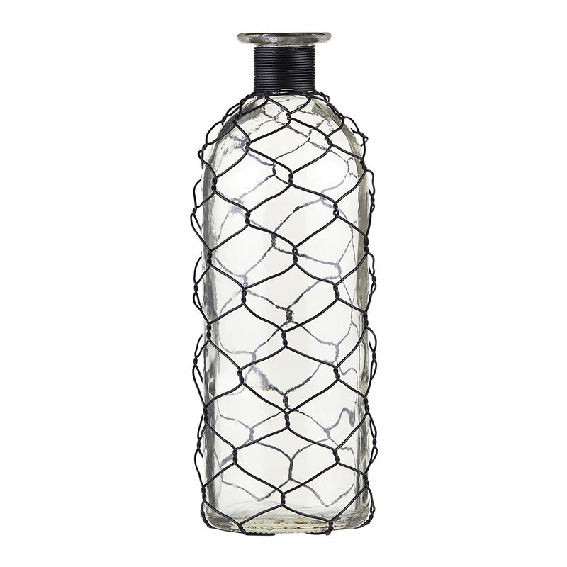 Glass Vase with Wire - Bombay Mercantile