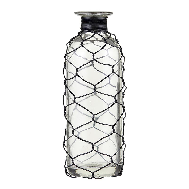 Glass Vase with Wire - Bombay Mercantile