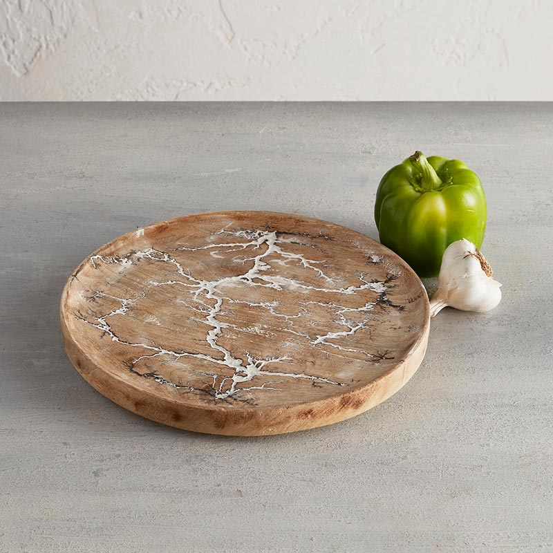 Crackle Round Tray - Bombay Mercantile