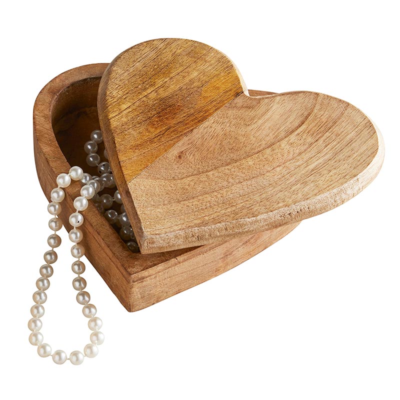 Wooden Heart Box - Large - Bombay Mercantile