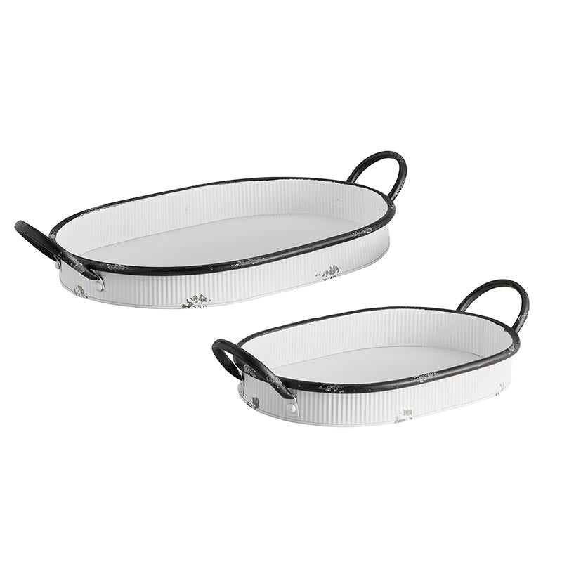 Metal Tray Set - Oval - Bombay Mercantile