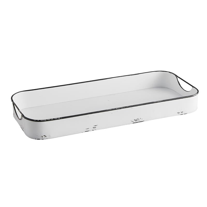 Metal Tray - Whitewash - Bombay Mercantile