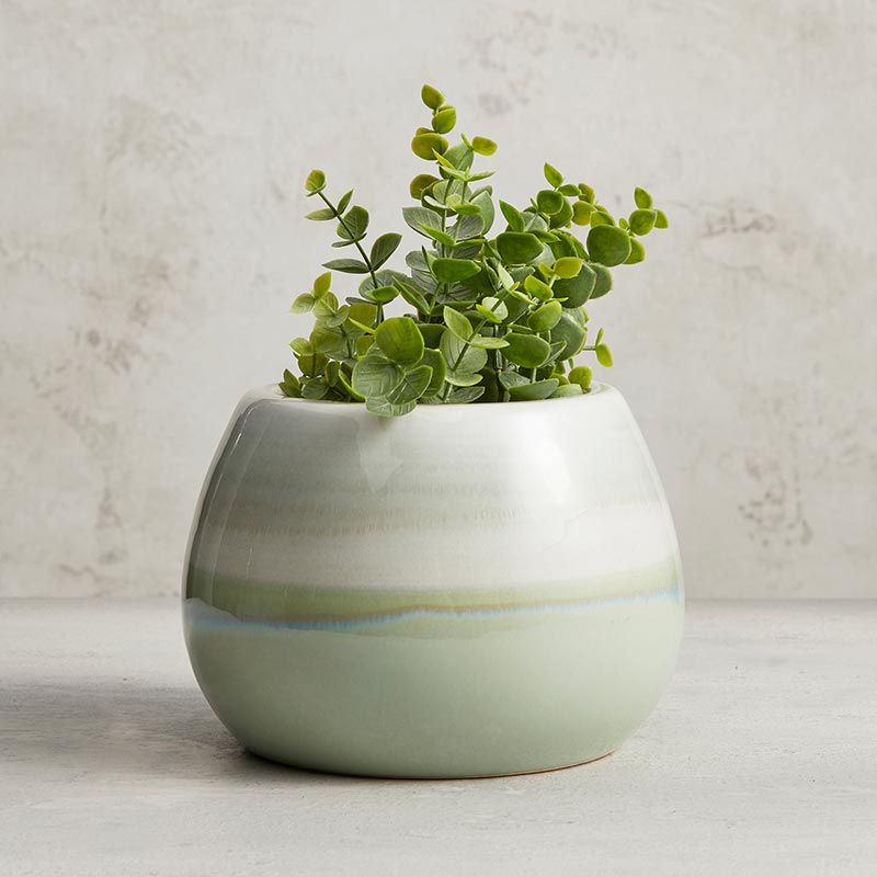 Aqua Stone Pot - Bombay Mercantile