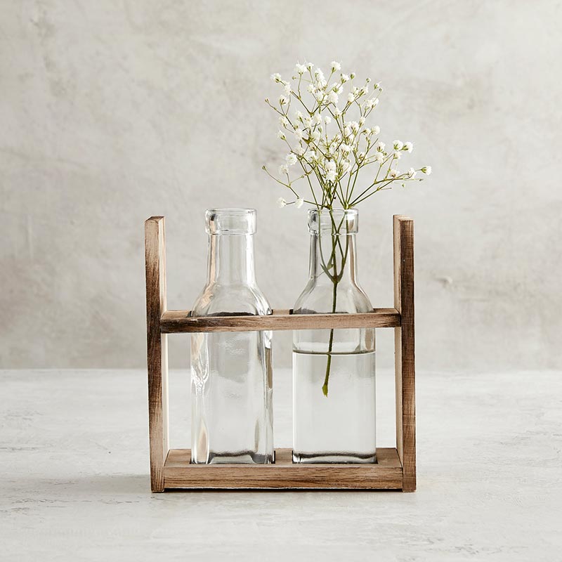 Two Bottle Flower Holders - Bombay Mercantile