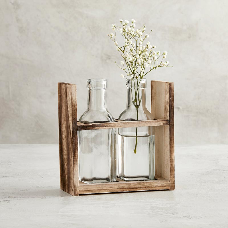 Two Bottle Flower Holders - Bombay Mercantile