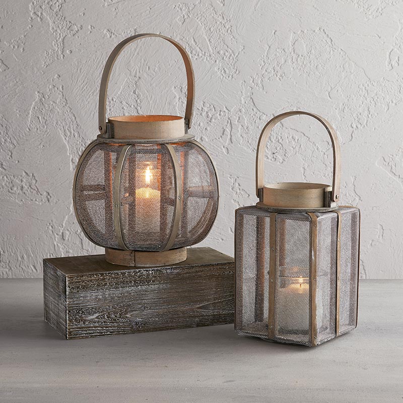 Wood and Wire Lantern - Bombay Mercantile