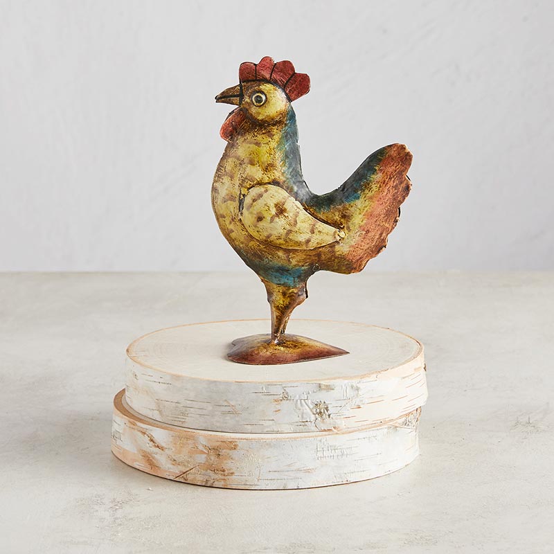 Metal Décor - Distressed Rooster - Bombay Mercantile
