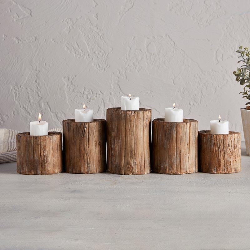 Bark Candle Holder, Set of 2 - Bombay Mercantile