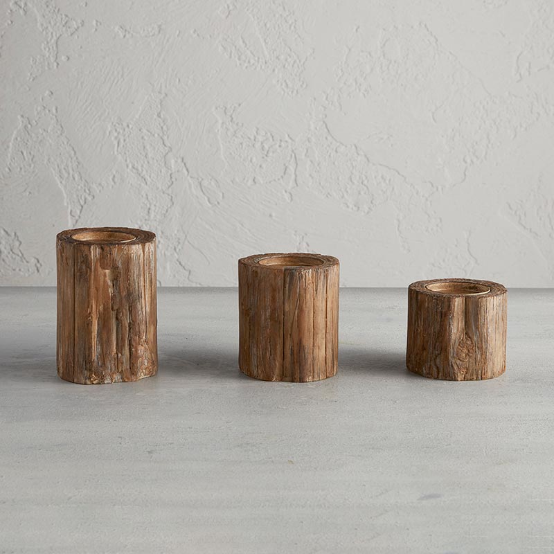 Bark Candle Holder, Set of 2 - Bombay Mercantile