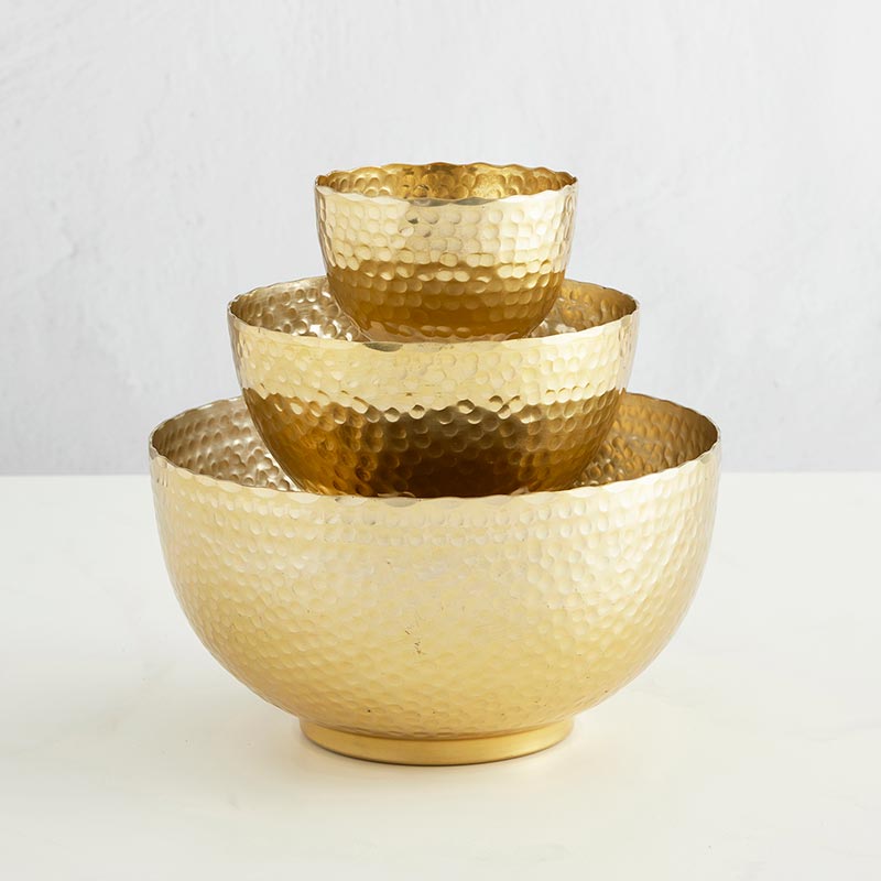 Bowl Set - Gold, In increments of 2 - Bombay Mercantile