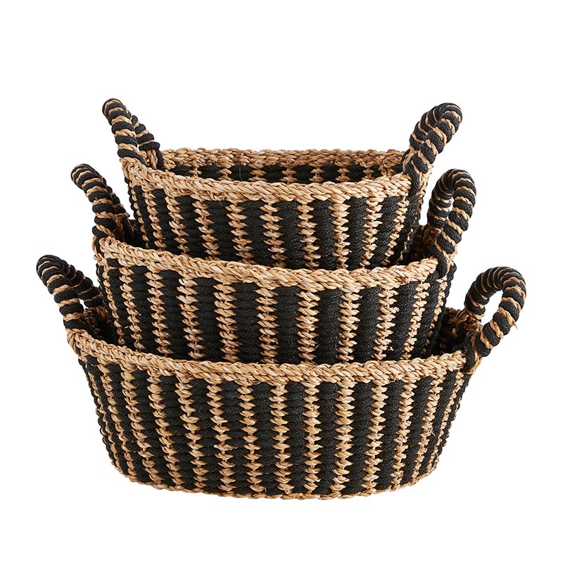 Oval Basket with Handle Set - Bombay Mercantile